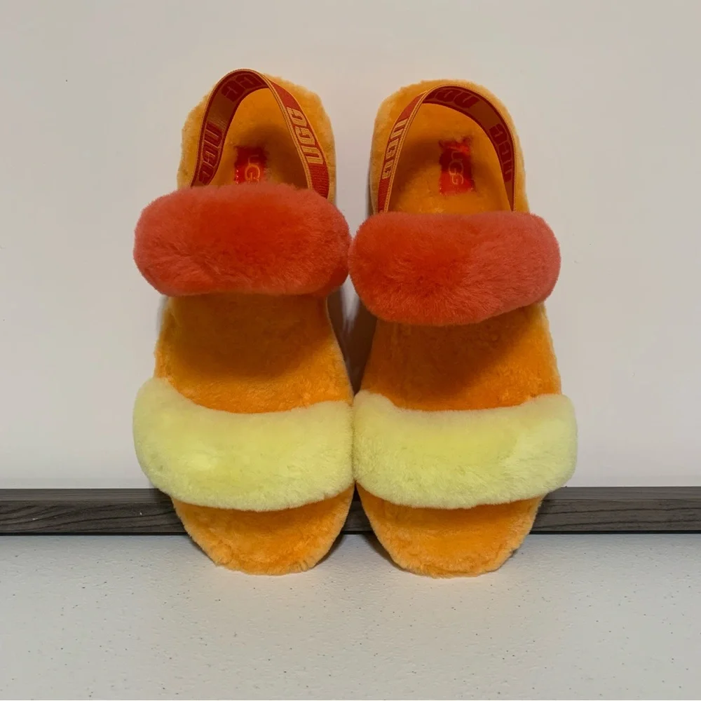 UGG Oh Yeah ‘Orange Red Yellow’ Slippers-Size 5 NWOT